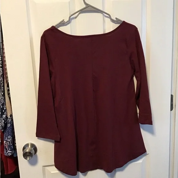 NWT! ATUN Women's Long Sleeve Maroon Top - Picture 2 of 5